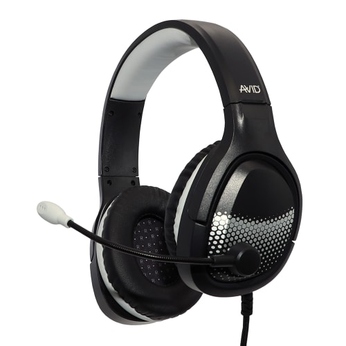 Auriculares AVID AE-75 con conexión de 3,5 mm y micrófono de brazo ajustable, negro